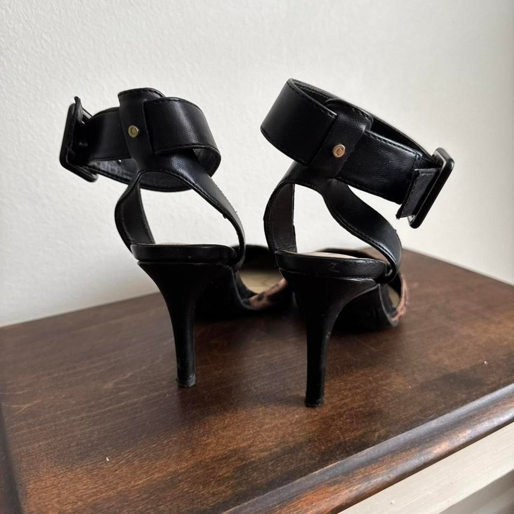 Leopard Pointed Toe Heel Black Size 7.5‎ animal print - Picture 4 of 7
